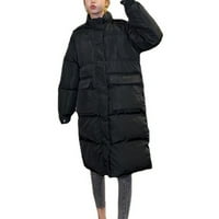 Adviicd jakne za žene dolje jaknu od lisnata Ženski kaput topla zima odvojiva kapuljača Čvrsta boja