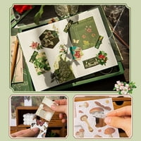 Duety Vintage Screcpbook komplet s poklon bo DIY ukrasnim cvjetnim gljivama Estetska bilježnica za prijenosni