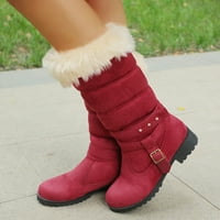Adviicd čizme za žene široke širine čizme za sneg za žene bez pete debele čizme pete čizme modne snežne