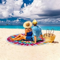 Giligiliso okrugla tiskovina ručnika za plažu od ručnika za plažu na plaži na plaži