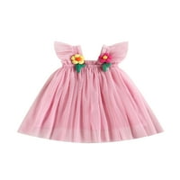 Bagilaanoe Toddler Baby Girl Ljetna haljina cvijet ruffle fly rukave A-line princeze haljine 3T 4T 5t