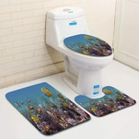 Podvodni svjetski prostirke za kupatilo set Contour prostirki i poklopac poklopca