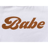 Bagilaanoe Newborn Baby Girls Set Babe Pismo Ispis kratkih rukava + kožna suknja za djevojke za djevojke