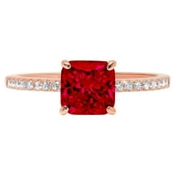 2.7ct Asscher Cred Red Prirodni Garnet 14K ružičasto zlatne obljetnice za angažovanje prstena 4,5