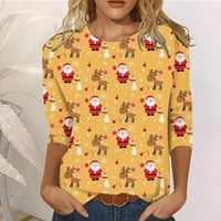 Božićni vrhovi za žene Dressy Casual Holiday Pen Ljeto Spring rukav majice Slatka smiješna pulover TEE