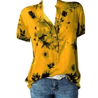 Sanbonepd Prevelizirani gornji kratki tisak Easy rukava majica za bluzu za bluzu ženska bluza