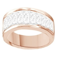 Bijeli prirodni dijamantski prsten u 14k ružičastog zlata