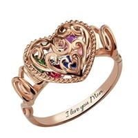 Lroplie prstenovi za žene djevojke cirkon u obliku šupljeg uzorka nakita Popularni nakit Mom Ring Gifts