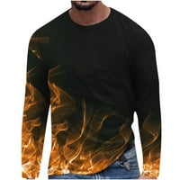 Viadha muške majice pulover nova modna plamena dugih rukava majica sa labavim okruglim pulovernim nalogom