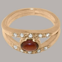Britanci napravio je 10k ružični zlatni prsten s prirodnim prstenom za vezu od gartne i dijamanta -