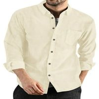 Prednji ručni muškarci vrhovi gumb dolje tunična majica rever odvrat Koluboy košulje Zima tanki fit