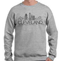 Skyline Cleveland Ohio Dukserirt unise 2x-velik sivi