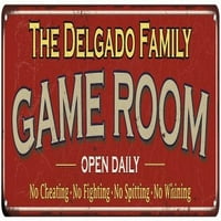 Porodična igra Delgado Crvena igra metalni znak 108240038677
