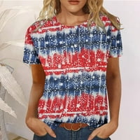 Košulje od 4. jula Žene, Nezavisnost Dan Ležerne American Zastava Nadovode sa otvorenim kratkim rukavima