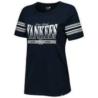 Ženska nova era mornarica New York Yankees Team Stripe majica