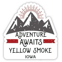 Žuti dim Iowa Suvenir Vinilna naljepnica za naljepnicu Avantura čeka dizajn