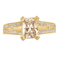 2.45ct smaragdni rezani šampanjac simulirani dijamant 18k žuti zlatni godišnjički angažman prsten veličine