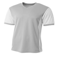 Premijerni nogometni dres za mlade mužjak u srebrnoj bijeloj boji