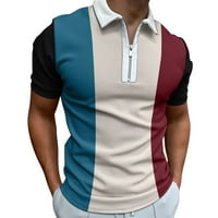 Feterrnal Muška košulja Golf majica Retro Color Contrast na otvorenom Street Street kratkih rukava s