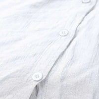 Ljetni vrhovi za žene obične majice Ženska ležerna majica s punim bojama dolje V-izrez kratki rukav