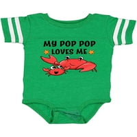 Inktastic Moj pop pop voli me - slatka Crab Porodični poklon Baby Boy ili Baby Girl Bodysuit