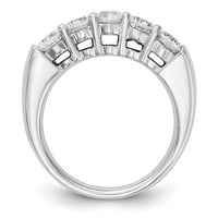 Čvrsta 14K bijela zlata pet kamenih dijamantskih vjenčanih prstena sa CZ kubičnom cirkonije veličine