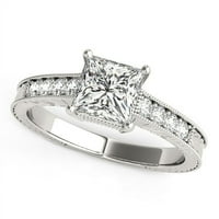 14k bijeli zlatni antički stil princeze rez dijamantskih prstena za diamond - 7
