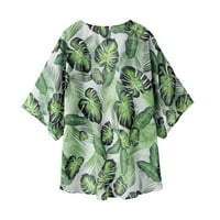 Lovskoo plaža Poklopac za žene tiskane kimono rukave tanke kardigan labav natkriveni povremeni majica