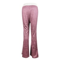 Sehao Fashion Women's Leisure Loasure Solid Patchwork pantalone za slobodno vrijeme duge duge, ružičaste L