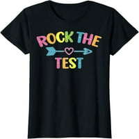 Ženska majica Rock Test Funny Test Day Testing Dan Testing Student Ležerne prilike kratkih rukava Crna