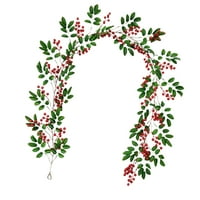 Božićni rattan ukras imitacija vise vinove loze umjetne crvene bobice zelena maslina odlazi dekor od