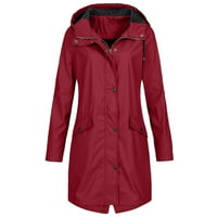 Zkozptok Rain Jacket za žene Vodootporni kapuljač na otvorenom Otvoreni vjetar zip up planinarski kaput