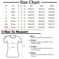 Na prodaju plus size za žene za žene CREW CATF Comfort tiskane labave majice za bluze sa okruglim vrhovima,