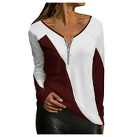 Cuoff ženske modne bluze košulje jesen zima povremeni temperament V-izrez nepravilni prugasti geometrijski