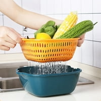 Podesite dvoslojnu cjedilo za pranje sa diverzijskim ustima PP Povrće čišćenja za odvod posudu Kuhinjski alati