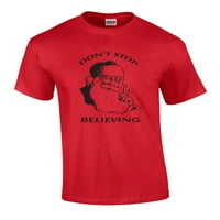 Božić ne prestaju vjerovati santa grafičkim prazničnom majicom za odrasle kratkih rukava-xxl crvena