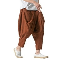 SNGXGN kožne hlače za muškarce muške haljine za haljine Slim Fit Skinny Suit pants Coffee XL