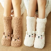 Sretan datum Ženske nejasne papuče Čarape za životinje mekane tople slatke mikrofibere ugodne lepršave