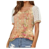 Ljetne vruće košulje za žene Ljeto čipke Dizajn čipke Dizajn kratkih rukava s kratkim majicama Dressy