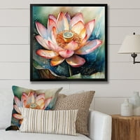 Art DesimanArt Pink Lotus cvjetni snovi III cvjetni lotos uokvireni zidni dekor. Široko u. Visoko -