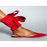 Oucaili žene ravne sandale čipke stanovi plaža mules lagane šiljaste cipele sa sandala cipele crvene