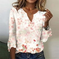 Dianli Ljetni vrhovi za žene Trendi moda Ženska casual Bell neregularna rukava labava bluza Comfy domaća