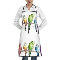 Rainbow Budgie ptice Žene i muške kuhinje Vodootporna pregača, zajednička u restoranima, supermarketima