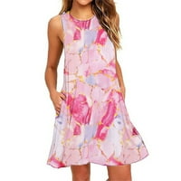 Ljetne midi haljine za ženu Formalnoj maxi haljini za žene a-line iznad-koljena cvjetna ružičasta ružičasta