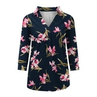 Zodggu ženske majice tunika za Trendy ponude Rever V izrez Tees peplum plaža labava fit casual bluza
