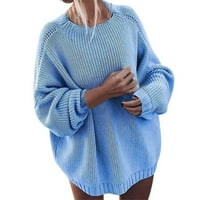 Ženski pulover Dukseri ženske zimske nove čvrsti pleteni kaput sa labavim rukavima