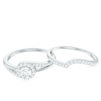 Moissitni vjenčani prsten sa zabranjenim prstenom za žene, srebrna srebra, SAD 10,50
