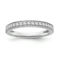 Fini nakit 10k bijeli zlatni dijamantski prsten, veličina 5.5