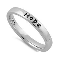 Sterling srebrna oksidirana platina pozlaćena ljubav nada se vjera ženski prsten