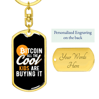 Cool Kids kupuju bitcoin Crypto Privjesak od nehrđajućeg čelika ili šalo o jastuku za pse od 18k zlata